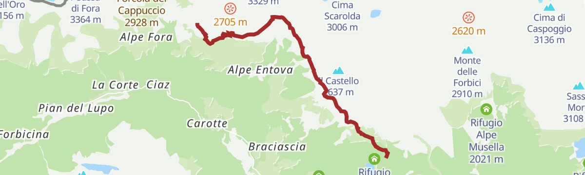 Route map: Sentiero Italia D24N - Stage Rifugio Longoni Rifugio Palù